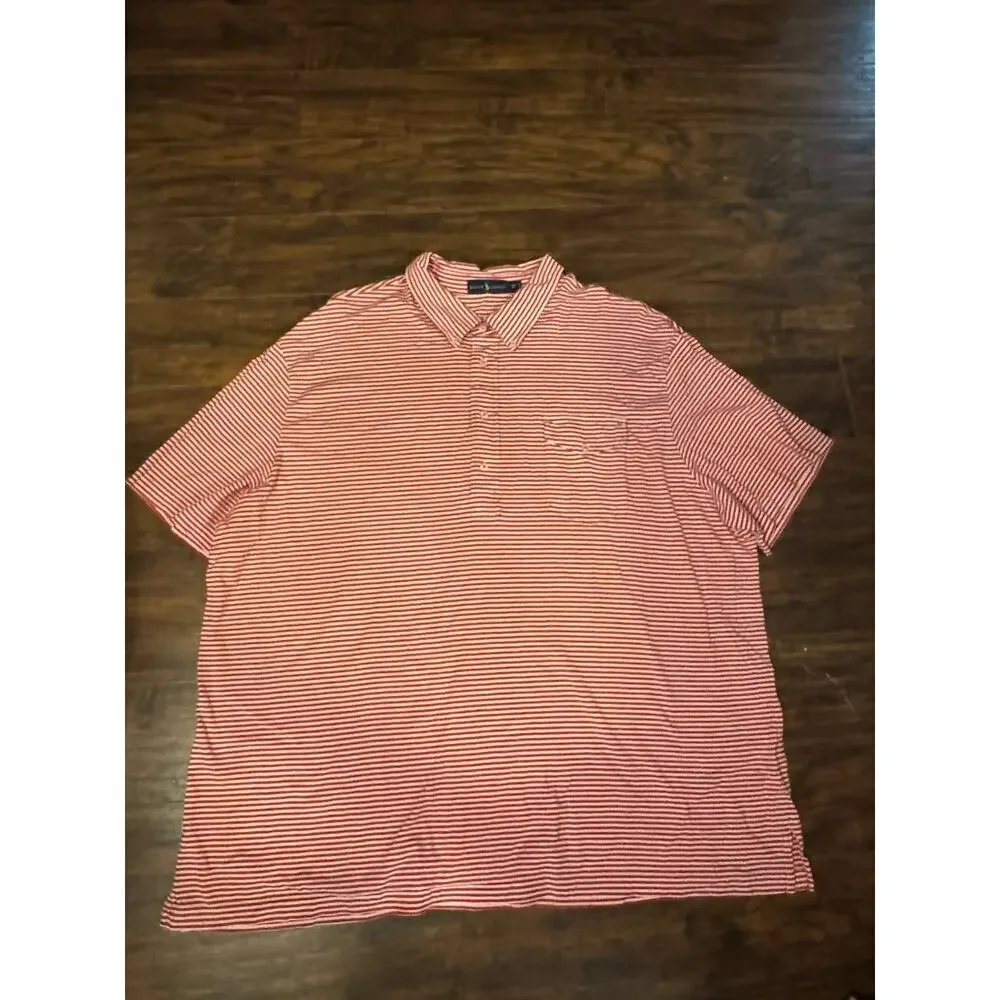Polo Ralph Lauren Men’s Sz 4XB red Stripe Short Sleeve